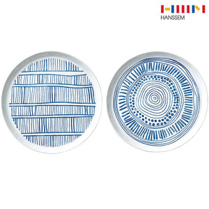 한샘 크레용 패턴 접시 2P/찬기/접시/그릇/식기/대접시